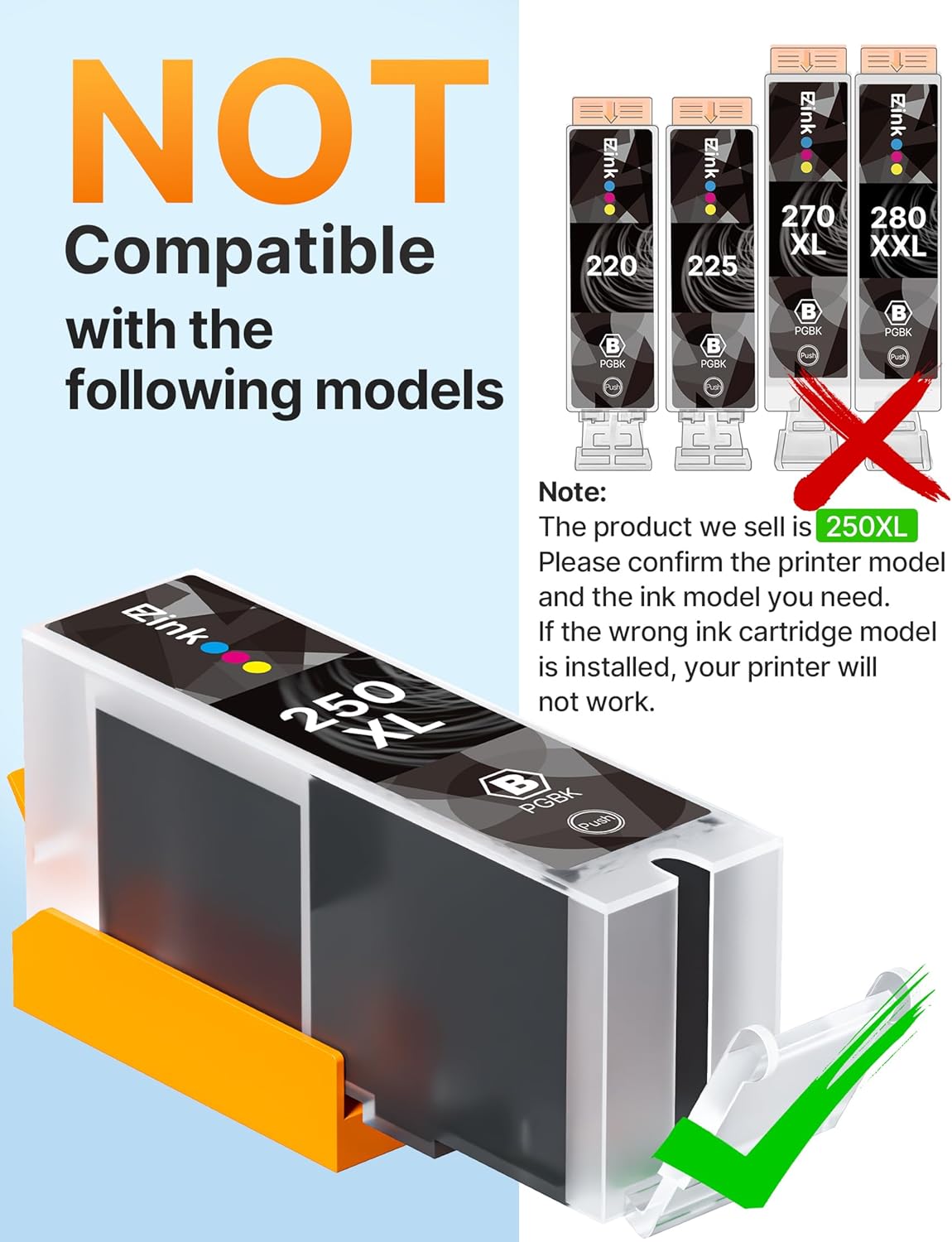 E-Z Ink Compatible Ink Cartridge Replacement for Canon PGI-250XL PGI 250 XL CLI-251XL CLI 251 XL to use with PIXMA MX922 MG5520 (2 Large Black, 2 Cyan, 2 Magenta, 2 Yellow, 2 Small Black) 10 Pack.