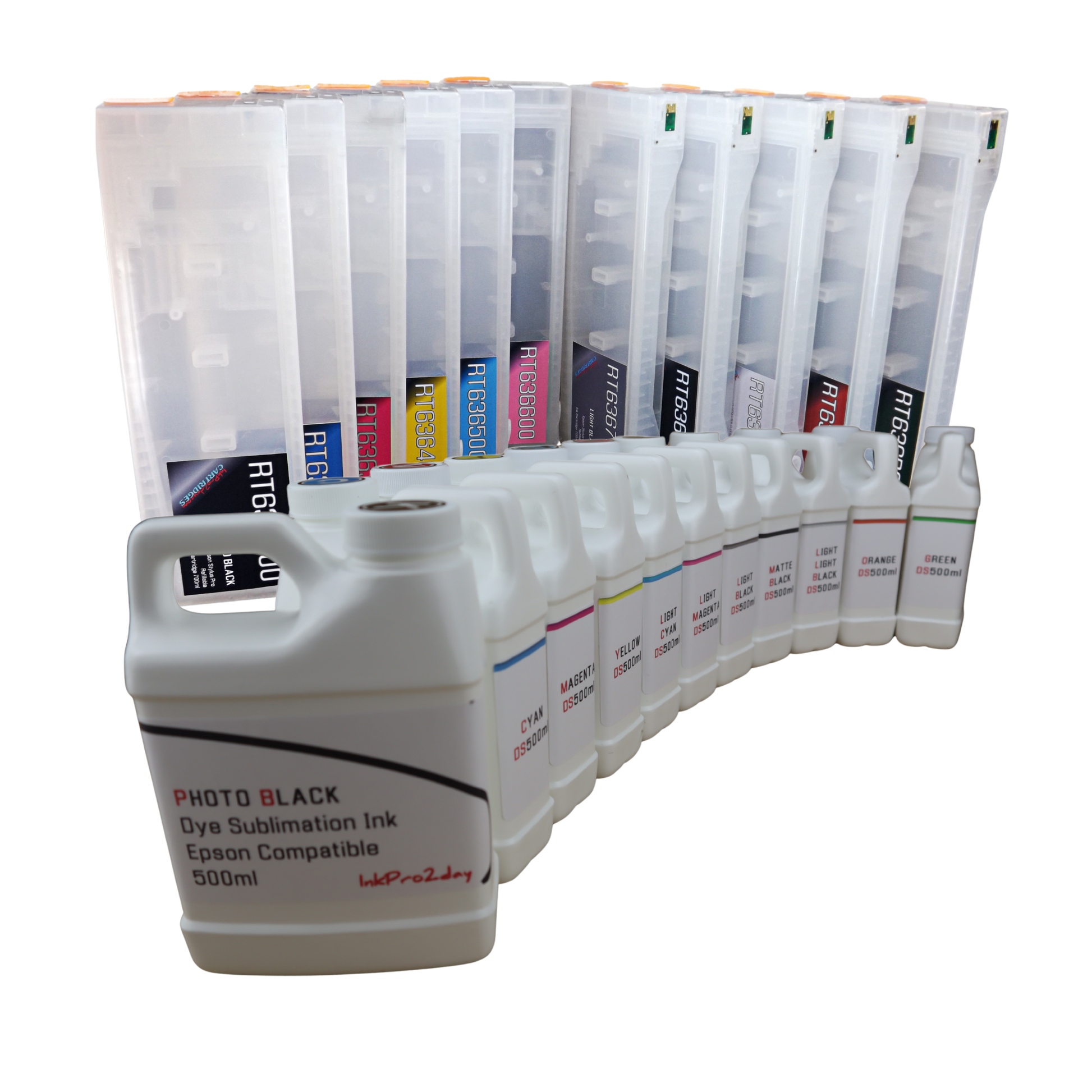 11- 500ml bottles Dye Sublimation Ink 11- Refillable Ink Cartridges for Epson Stylus Pro 7900 9900 Printers