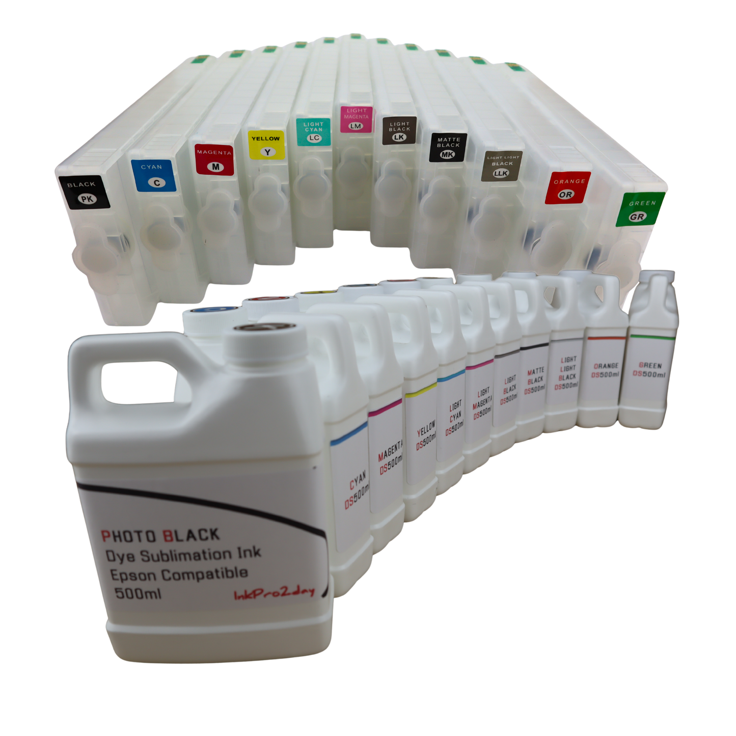 11- 500ml bottles Dye Sublimation Ink 11 Refillable T913 Ink Cartridges for Epson SureColor P5000 Printer