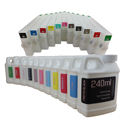 11- 240ml bottles compatible UltraChrome HDX Pigment Ink -11 Refillable T913 Ink Cartridges for Epson SureColor P5000 Printer