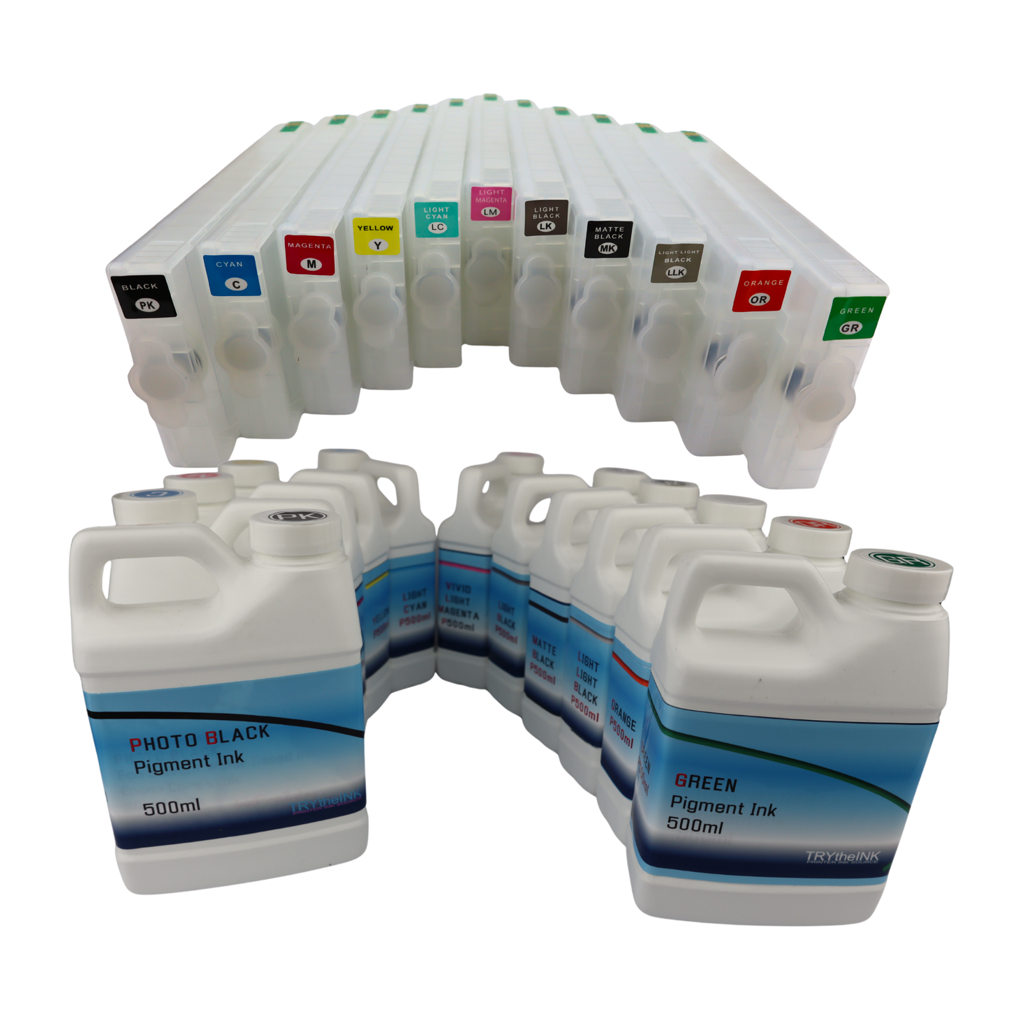 11- 500ml bottles compatible UltraChrome HDX Pigment Ink -11 Refillable T913 Ink Cartridges for Epson SureColor P5000 Printer