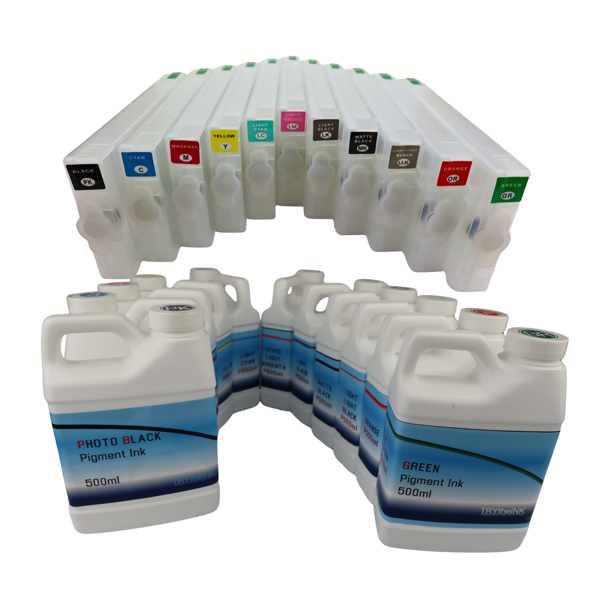 11- 500ml bottles compatible UltraChrome HDX Pigment Ink -11 Refillable T913 Ink Cartridges for Epson SureColor P5000 Printer