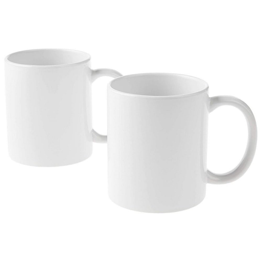 Cricut Beveled Blank, Ceramic-Coated, Dishwasher & Microwave Safe Mug to Decorate, Mug Press & Infusible Ink Compatible,12 Oz Sublimation, Ideal for Crafts and Printing, 6 Count, White.