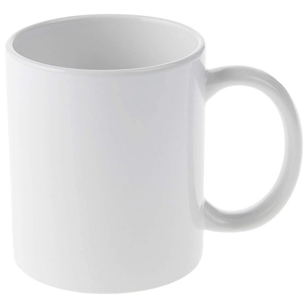 Cricut Beveled Blank, Ceramic-Coated, Dishwasher & Microwave Safe Mug to Decorate, Mug Press & Infusible Ink Compatible,12 Oz Sublimation, Ideal for Crafts and Printing, 6 Count, White.