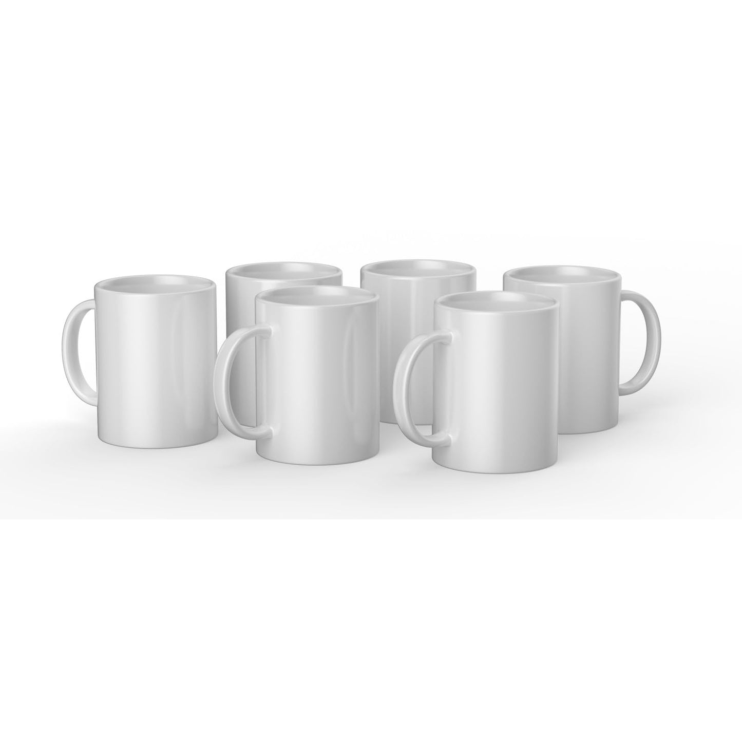 Cricut Beveled Blank, Ceramic-Coated, Dishwasher & Microwave Safe Mug to Decorate, Mug Press & Infusible Ink Compatible,12 Oz Sublimation, Ideal for Crafts and Printing, 6 Count, White.