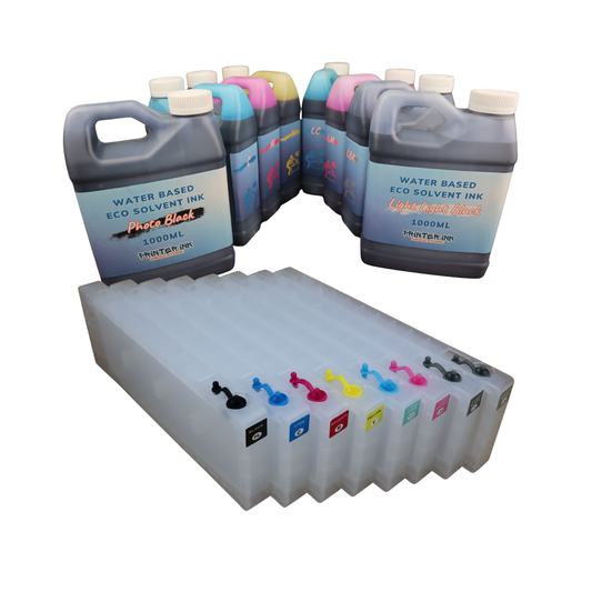 8 1000ml bottles Eco Solvent Water Based Ink 8 Refillable Ink Cartridges for Epson Stylus Pro 4800 printer