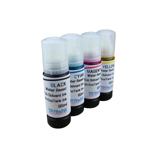 4 90ml bottles Eco Solvent Water Based Ink for Epson EcoTank Pro ET-16600 ET-16650 printers
