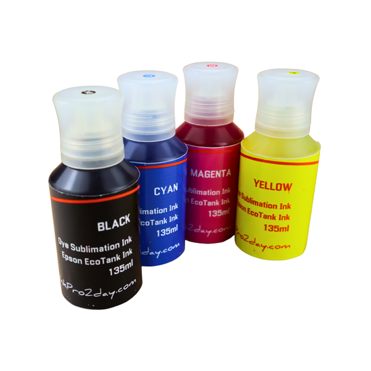 4 135ml bottles Dye Sublimation Ink for Epson EcoTank T-3830 ET-3843 ET-3850 Printers