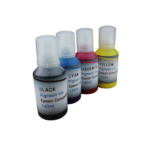 4 140ml bottles Pigment Ink for Epson EcoTank ET-3958 ET-4958 Printers