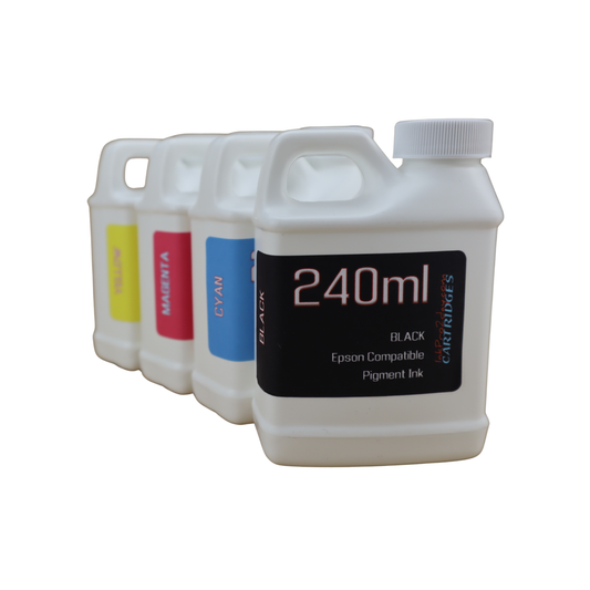 4 240ml bottles Pigment Ink for Epson WorkForce WF-7010 WF-7510 WF-7520 printers