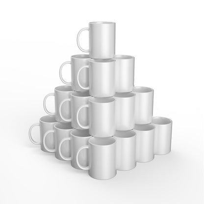 Cricut Beveled Blank, Ceramic-Coated, Dishwasher & Microwave Safe Mug to Decorate, Mug Press & Infusible Ink Compatible,12 Oz Sublimation, Ideal for Crafts and Printing, 6 Count, White.