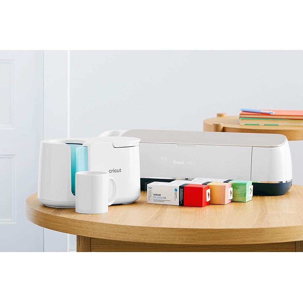 Cricut Beveled Blank, Ceramic-Coated, Dishwasher & Microwave Safe Mug to Decorate, Mug Press & Infusible Ink Compatible,12 Oz Sublimation, Ideal for Crafts and Printing, 6 Count, White.