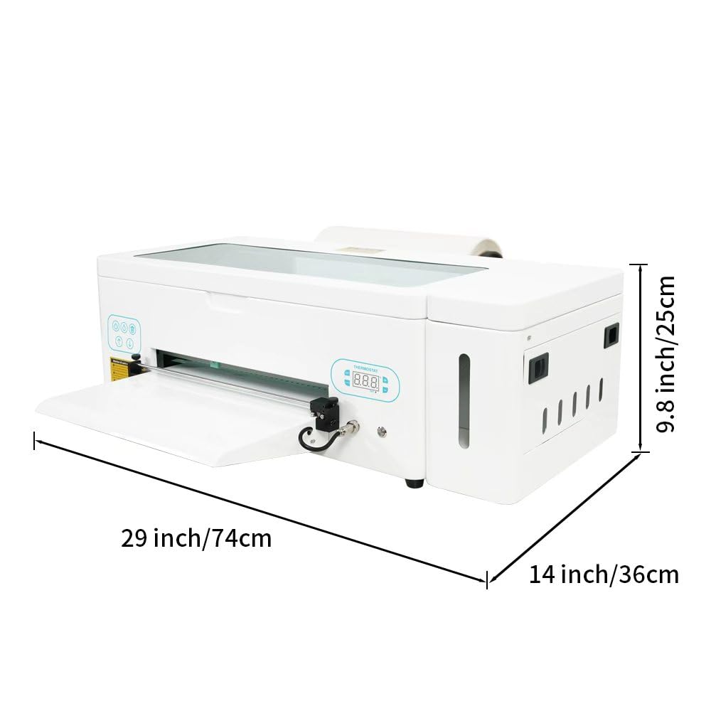 A3 L1800 DTF Printer Bundle with Cutter, A3 High-Speed Pink Apparel Transfer Printing Machine with White Ink Circulation Includes Oven,Consumable Software (Remote Installation).
