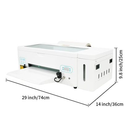 A3 L1800 DTF Printer Bundle with Cutter, A3 High-Speed Pink Apparel Transfer Printing Machine with White Ink Circulation Includes Oven,Consumable Software (Remote Installation).