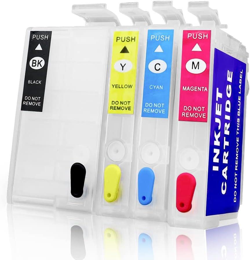 Sublimation Empty Ink Cartridges - 50ml Black, 20ml Color - Compatible with WF-3620/WF-3640/WF-7610/WF-7620/WF-7710/WF-7720/WF-7210 (NA) -Smooth Ink Supply, Easy to Instal.