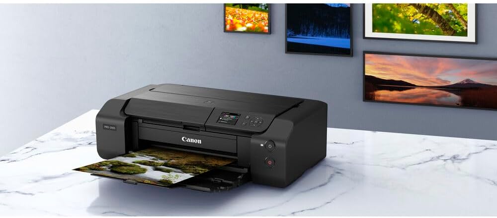 Canon PIXMA PRO-200S Wireless Photo Printer | 13-Inch Borderless Printing | 8-Color Dye Ink for Photographers & Designers (6875C002) + Cleaning Kit + Printer Cable + Ethernet Cable.