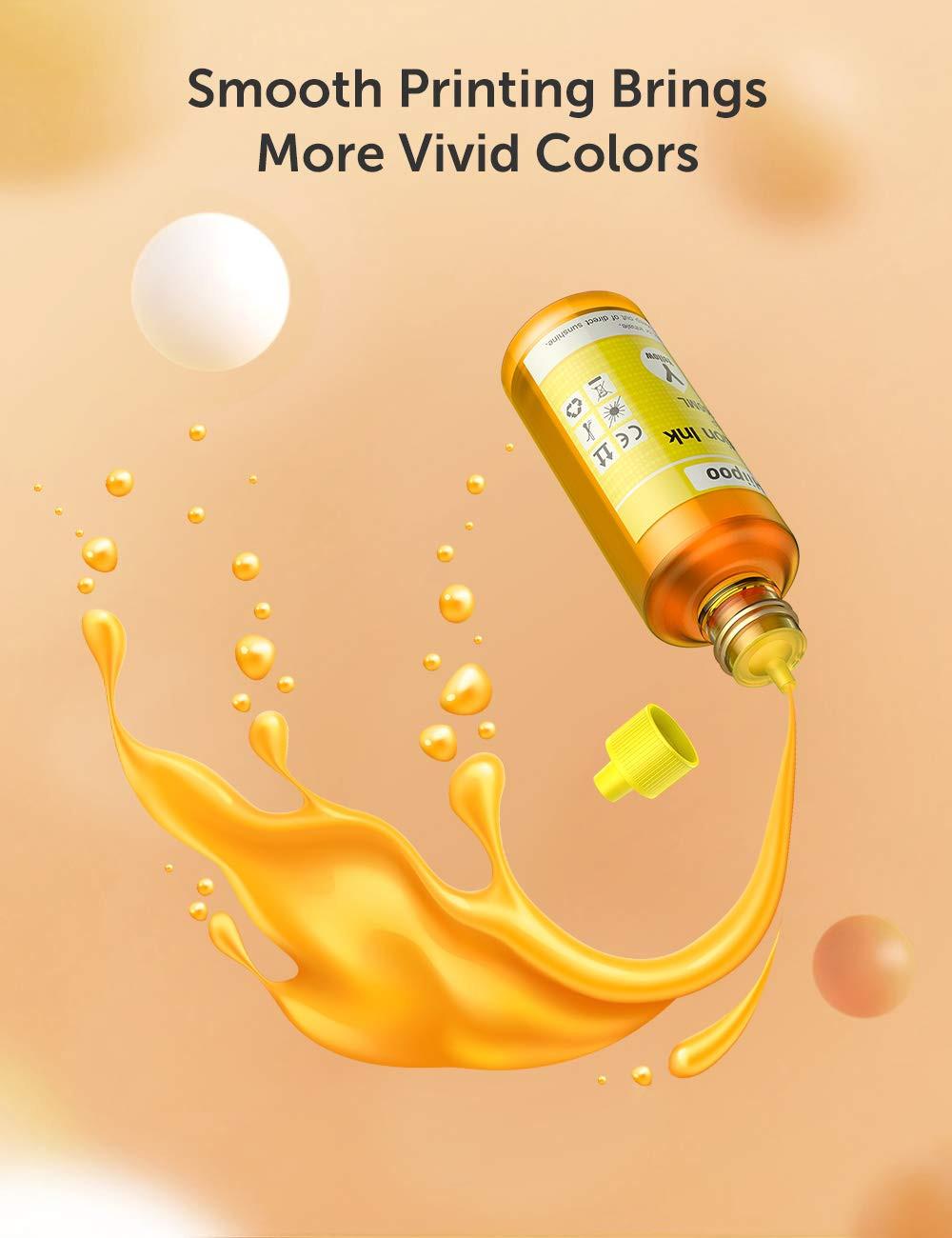 Hiipoo Sublimation Ink Refilled Bottles Work with WF7710 ET2760 ET2720 ET2803 ET2800 ET15000 C88 C88+ Inkjet Printer Heat Press Transfer on Mugs Plates T-Shirts Pillows Phone Case.