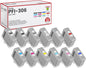 PFI-306 Pigment Ink Tank 330ml (with New Chip) Replacement for Canon PFI-306 Ink Cartridge for imagePROGRAF iPF8300 iPF8300S iPF8400 iPF8400S iPF8410 iPF9400 iPF9400S iPF9410 Printers, 12 Pack.