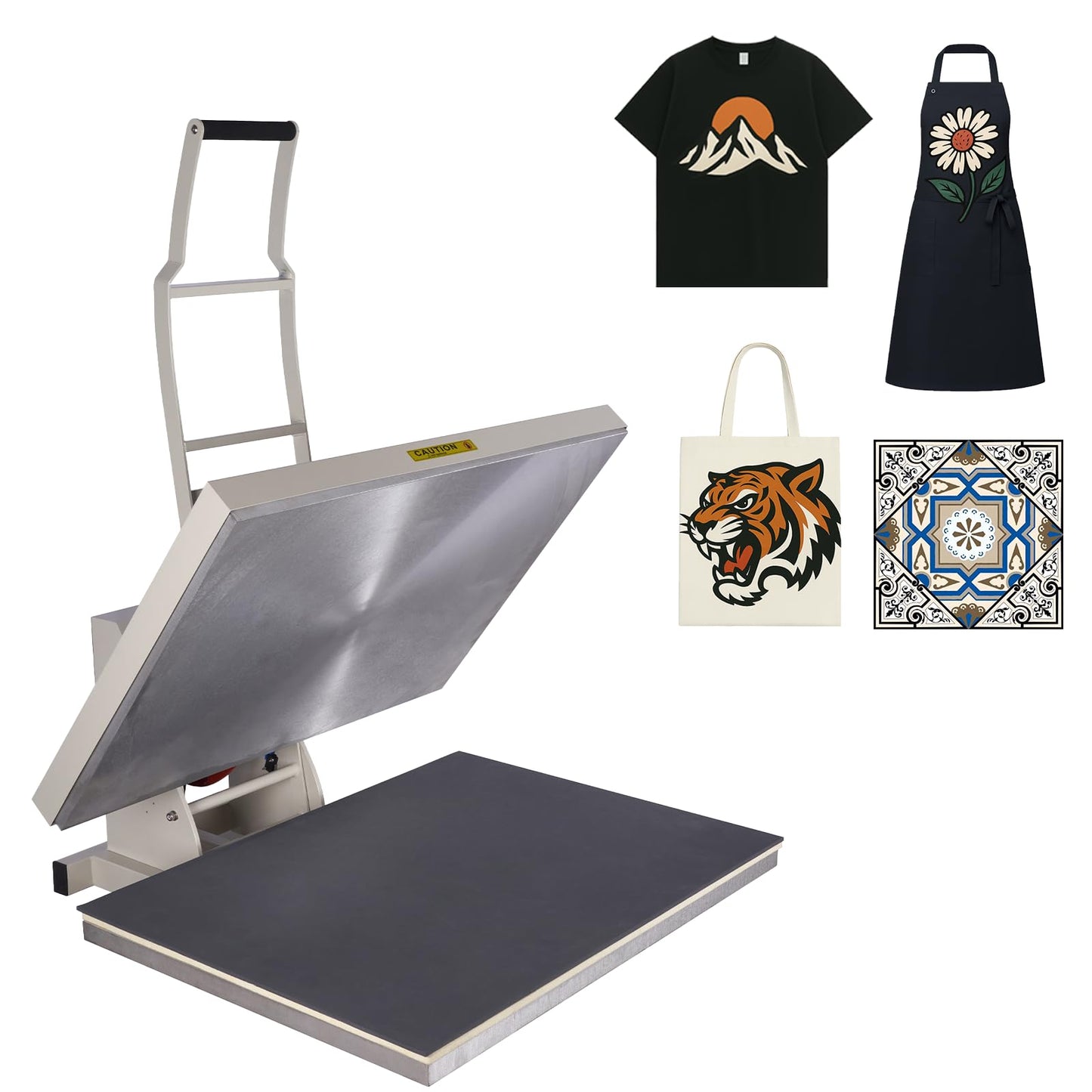 32x40 Inch Heat Press, 220V 8000W High Pressure Clamshell Heat Press Machine for Business, Large Professional Digital Control Heat Transfer Machine for Sublimation, Sliding Base Design.