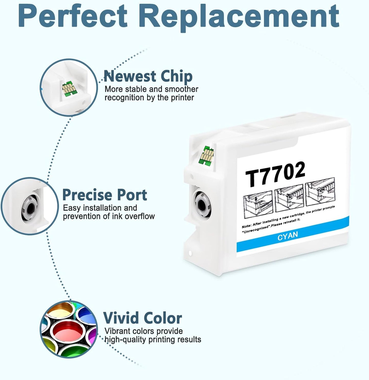 T770 Ink Cartridge Set 770 Replacement for SureColor P700 Inkjet Printer T770020 T770120 T770220 T770320 T770420 T770520 T770620 T770720 T770820 T770920 (10-Pack)