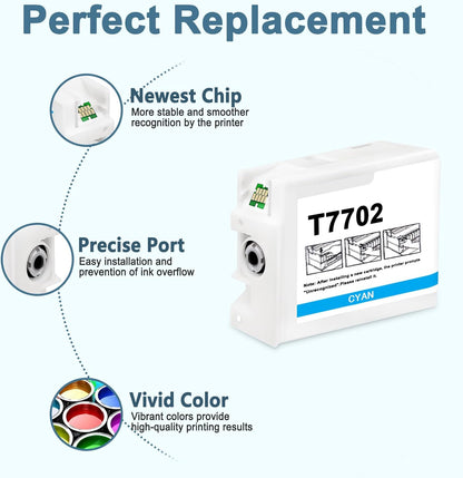 T770 Ink Cartridge Set 770 Replacement for SureColor P700 Inkjet Printer T770020 T770120 T770220 T770320 T770420 T770520 T770620 T770720 T770820 T770920 (10-Pack)
