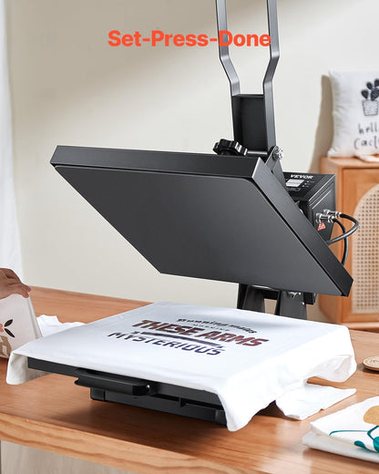 VEVOR 2 in 1 Heat Press Machine for T Shirts and Hats, 15x15 Inch Professional Swing Away Digital Tshirt Press Machine for Sublimation, Vinyl, Heat Transfer Projects.