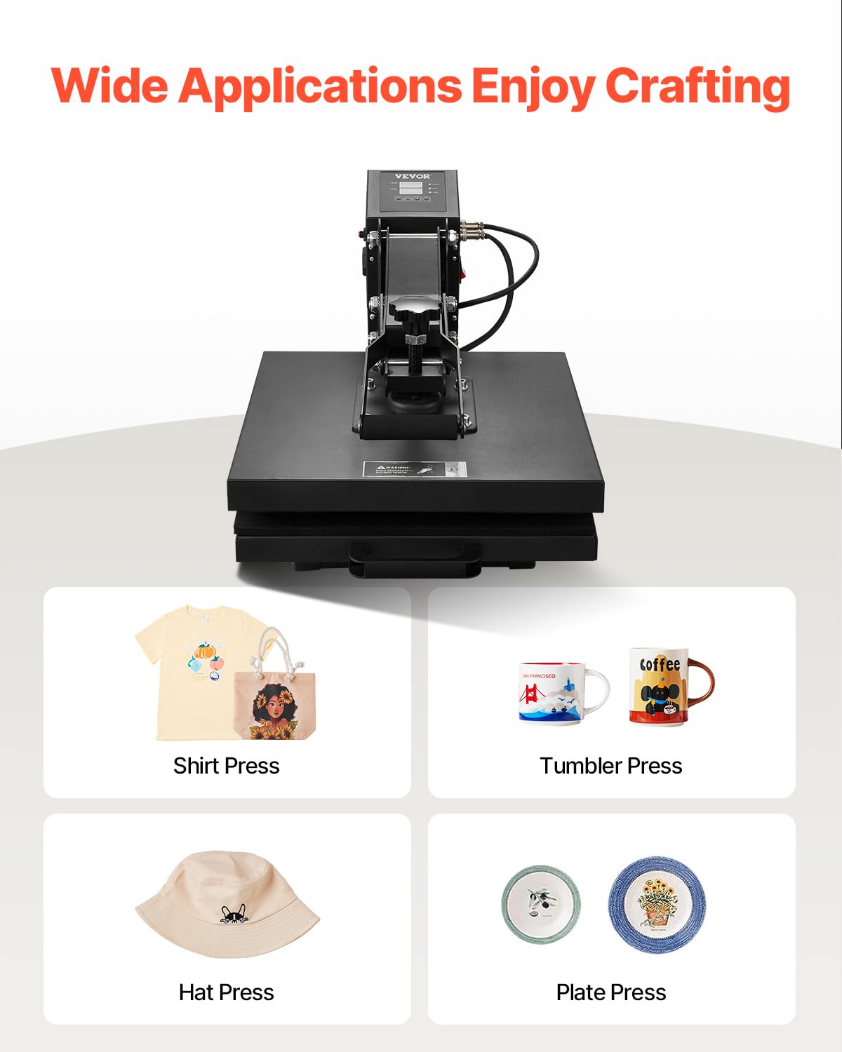 VEVOR Heat Press 16x24, 1700W Power Heat Press Machine, Fast Heating, High Pressure Heat Press Machine for T-Shirt, Digital Industrial Sublimation Printer for Heat Transfer Vinyl, Easy to Use, Black.