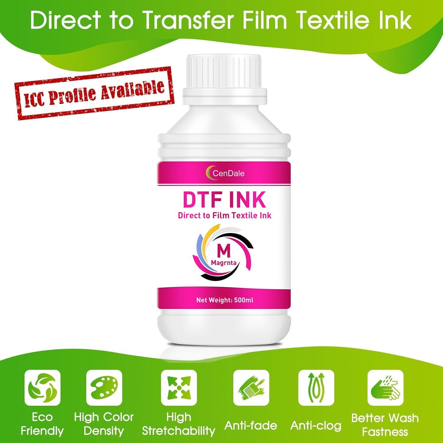 CenDale Premium DTF Printhead Cleaning Solution - Universal Printhead Cleaner Kit for Any DTF & DTG Printers, Print Head Cleaning Kit for Epson ET8550 L1800 XP15000 R1390 XP600 Ink Printer (100ML).