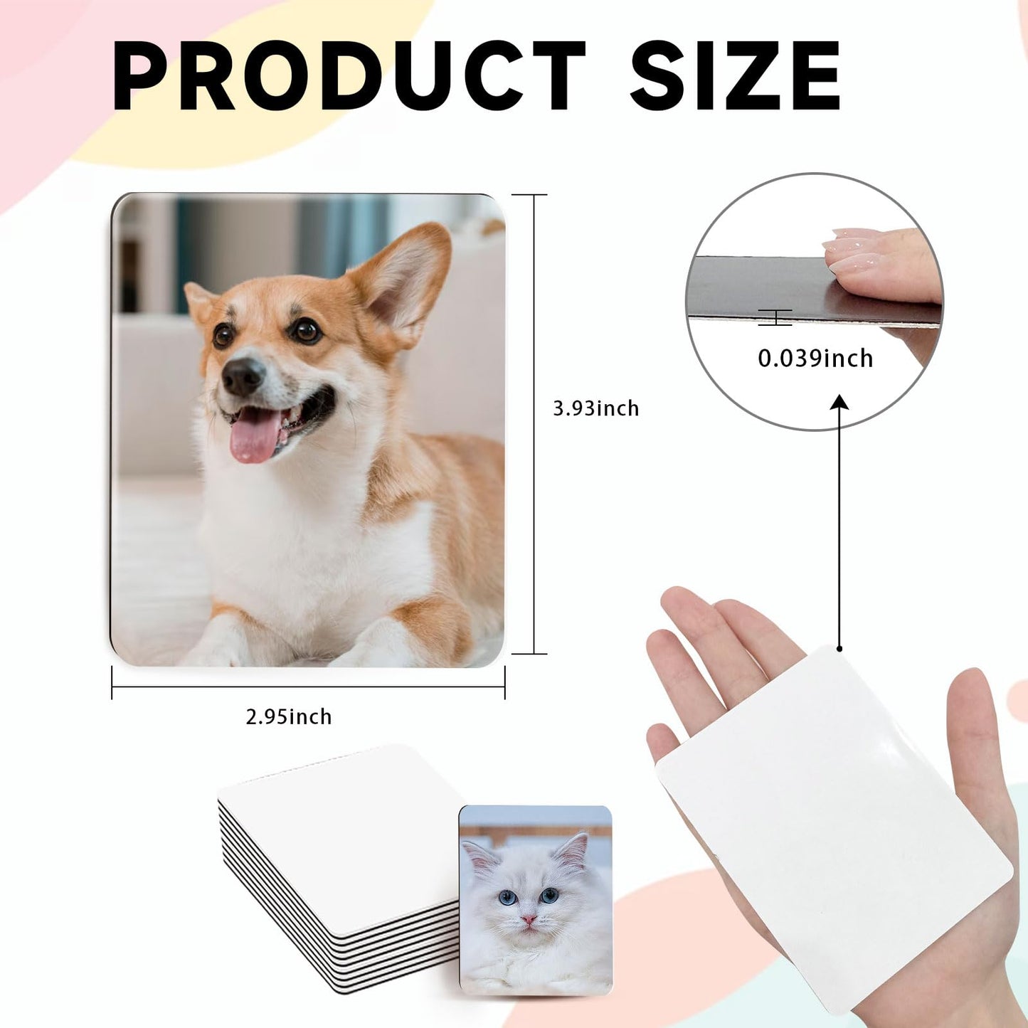 40Pcs Sublimation Picture Magnet Blanks Personalized Square Magnets for Refrigerator Custom Magnets Sublimation Blanks Products DIY Craft Gifts for Kitchen Office Decorative.