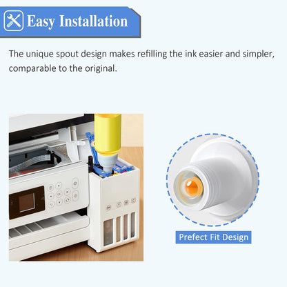 Sublimation Ink T502 T522 Ink Refill Bottles for 2800 Sublimation Ink for 2803 15000 ET15000 ET-2800 ET-2803 ET2400 ET2760 ET2750 ET4800 ET-2850 Inkjet Printers (5Pack).