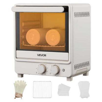 VEVOR Sublimation Oven Machine, 26 Qt, Fits 40oz Tumblers, with 1 Heat Air Gun, 50 Shrink Films, 1 Tape and 2 Heat Gloves, 360° Turbo Convection for Sublimation Blank Tumblers, Mugs, Bowls, Off-White.