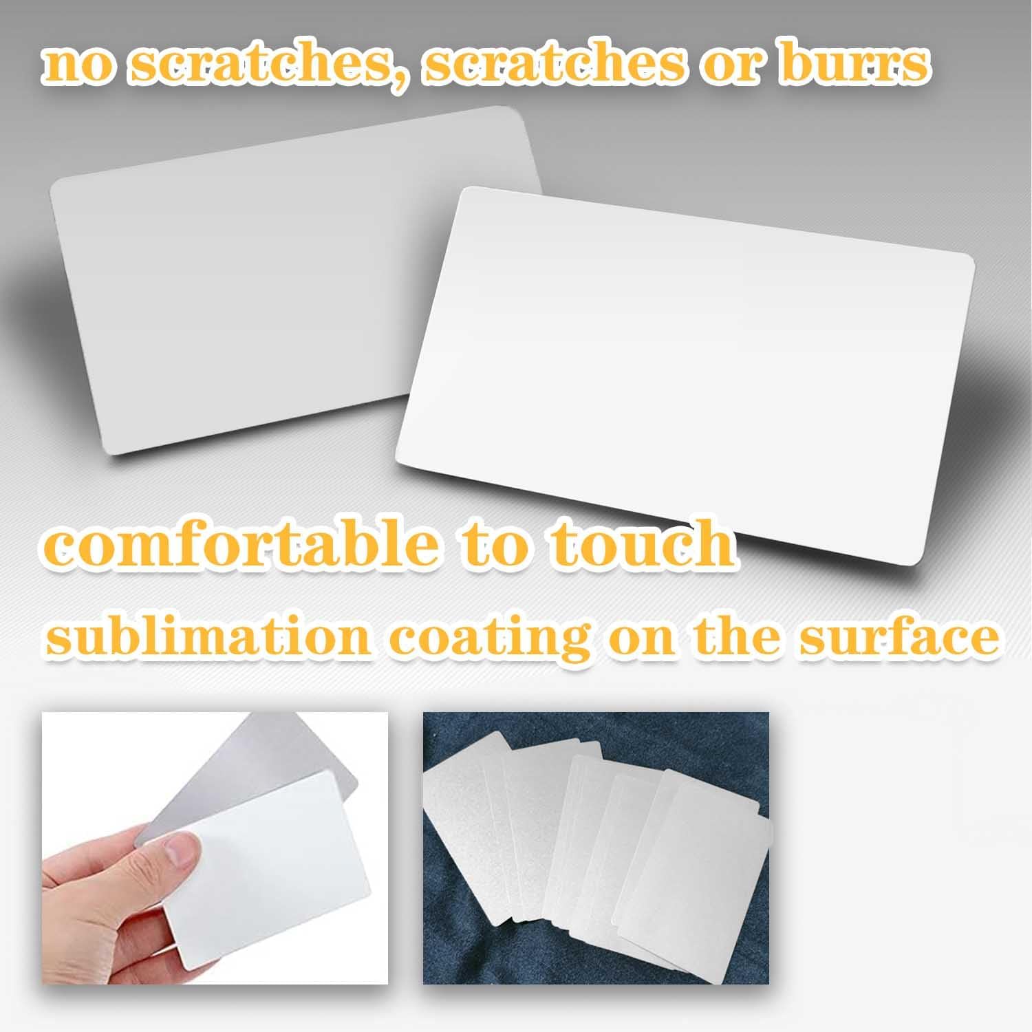 50 Pcs Sublimation Business Cards Blanks,Can Transfer Any Picture and Text in the Computer on them.86 x 54 mm(0.24mm Thickness).
