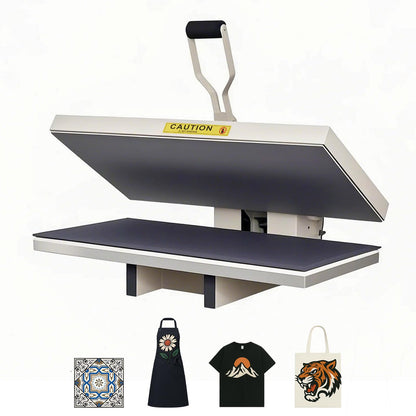 32x40 Inch Heat Press, 220V 8000W High Pressure Clamshell Heat Press Machine for Business, Large Professional Digital Control Heat Transfer Machine for Sublimation, Sliding Base Design.