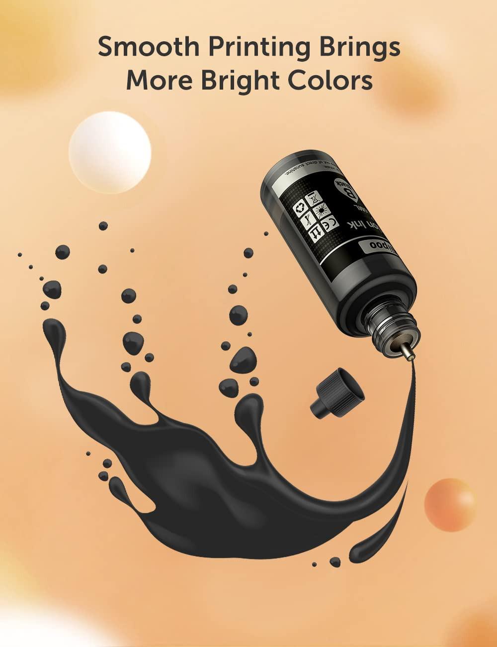 Hiipoo Sublimation Ink Refilled Bottles Work with WF7710 ET2760 ET2720 ET2803 ET2800 ET15000 C88 C88+ Inkjet Printer Heat Press Transfer on Mugs Plates T-Shirts Pillows Phone Case.