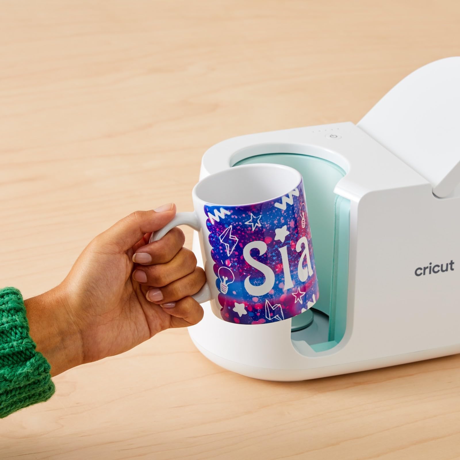 Cricut Beveled Blank, Ceramic-Coated, Dishwasher & Microwave Safe Mug to Decorate, Mug Press & Infusible Ink Compatible,12 Oz Sublimation, Ideal for Crafts and Printing, 6 Count, White.