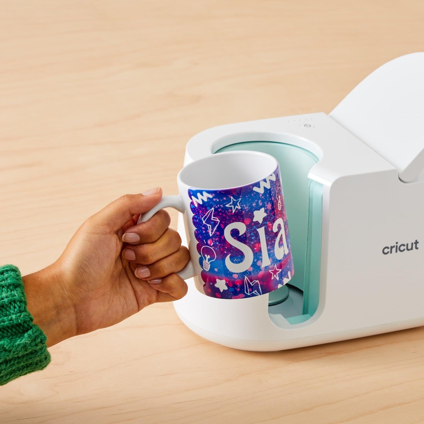 Cricut Beveled Blank, Ceramic-Coated, Dishwasher & Microwave Safe Mug to Decorate, Mug Press & Infusible Ink Compatible,12 Oz Sublimation, Ideal for Crafts and Printing, 6 Count, White.