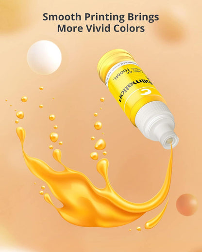 Hiipoo 580ML Sublimation Ink for Supertank Inkjet Printer ET-2400 ET-2720 ET-2760 ET-2800 ET-2803 ET-2850 ET-3760 ET-4800 ET-15000 Heat Press Transfer on T-Shirt (Autofill/ICC-Free/Anti-UV).