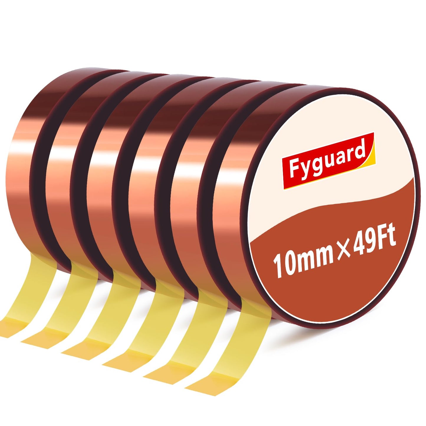 6 Rolls Heat Resistant Tape, 10mm x 49Ft (15m) High Temperature Resistant Transfer Tape for Heat Press Sublimation Welding Electronic Equipment Printing, No Residue.