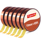 6 Rolls Heat Resistant Tape, 10mm x 49Ft (15m) High Temperature Resistant Transfer Tape for Heat Press Sublimation Welding Electronic Equipment Printing, No Residue.