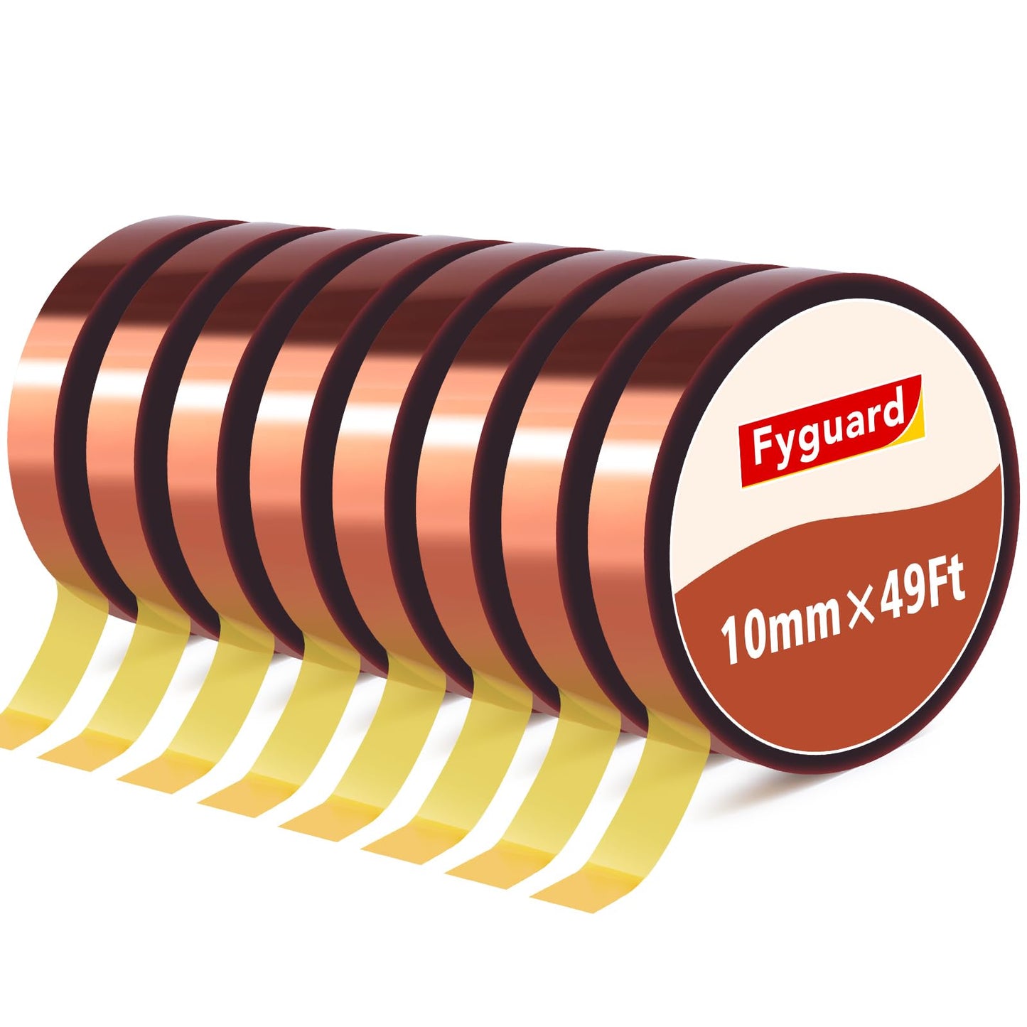 6 Rolls Heat Resistant Tape, 10mm x 49Ft (15m) High Temperature Resistant Transfer Tape for Heat Press Sublimation Welding Electronic Equipment Printing, No Residue.