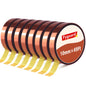 6 Rolls Heat Resistant Tape, 10mm x 49Ft (15m) High Temperature Resistant Transfer Tape for Heat Press Sublimation Welding Electronic Equipment Printing, No Residue.