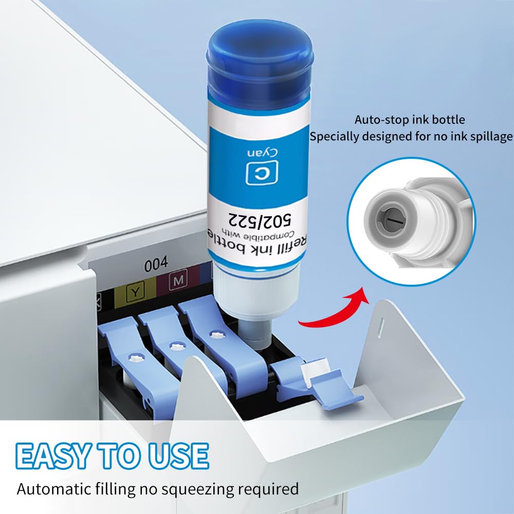 Pigment Ink Refill Ink Bottles Compatible with epson 542 Ink Refill Bottles Work for EcoTank Pro ET-5150 ET-5170 ET-5180 ET-5800 ET-5850 ET-5880 ET-16600 ET-16650 (BK,C,M,Y,4 Bottles)