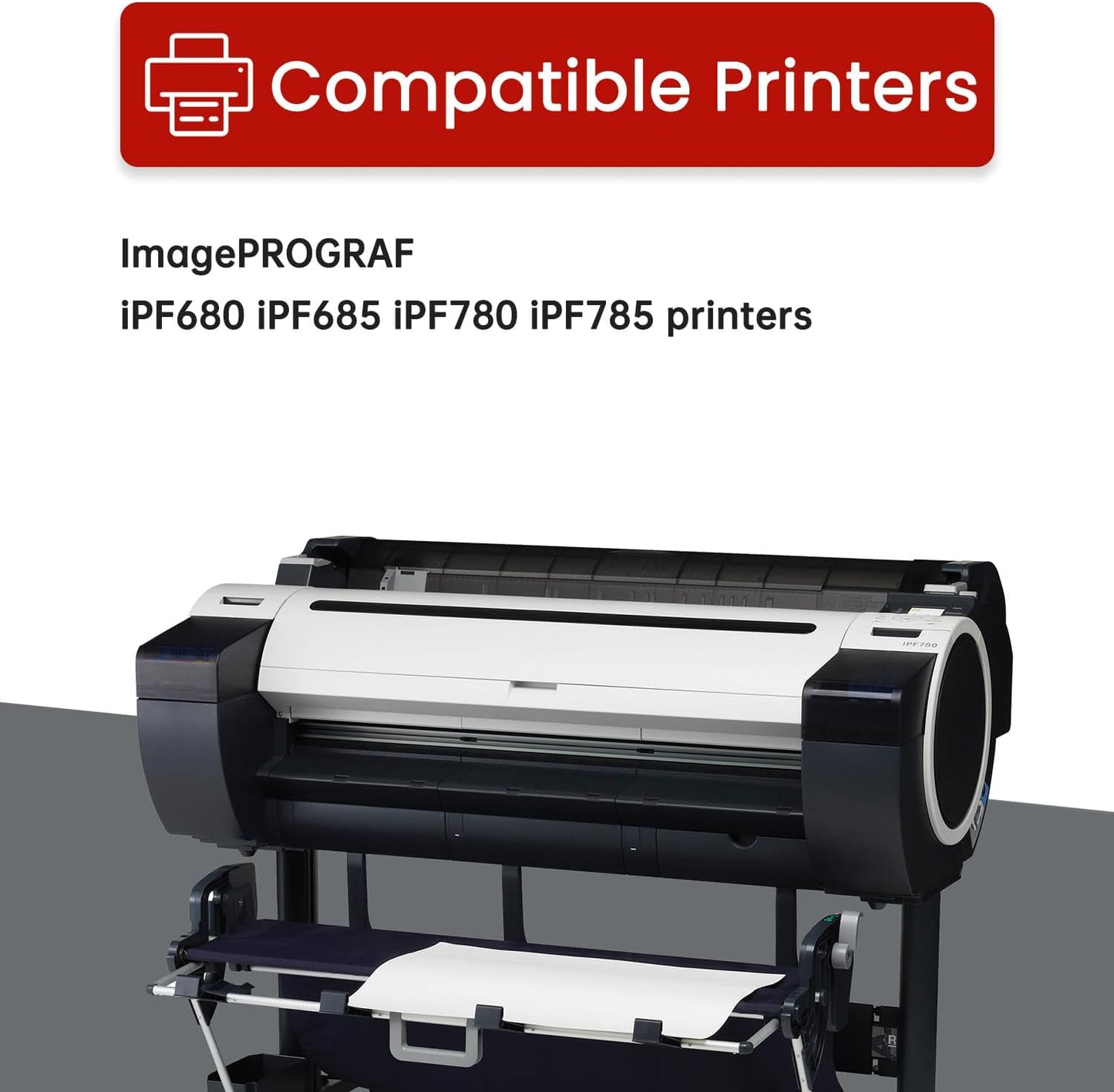 PFI-207 Ink Tank Bundle 300ML with New Chip Replacement for Canon PFI207 PFI-207 Ink Cartridge 8788B001 8789B001 8790B001 8791B001 8792B001 for imagePROGRAF iPF680 iPF685 iPF780 iPF785 Printer 5-Pack.