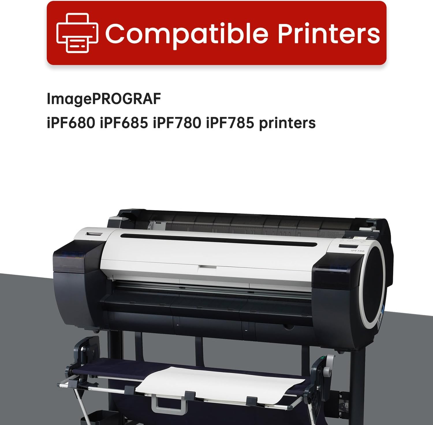 PFI-207 Ink Tank Bundle 300ML with New Chip Replacement for Canon PFI207 PFI-207 Ink Cartridge 8788B001 8789B001 8790B001 8791B001 8792B001 for imagePROGRAF iPF680 iPF685 iPF780 iPF785 Printer 5-Pack.