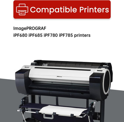PFI-207 Ink Tank Bundle 300ML with New Chip Replacement for Canon PFI207 PFI-207 Ink Cartridge 8788B001 8789B001 8790B001 8791B001 8792B001 for imagePROGRAF iPF680 iPF685 iPF780 iPF785 Printer 5-Pack.