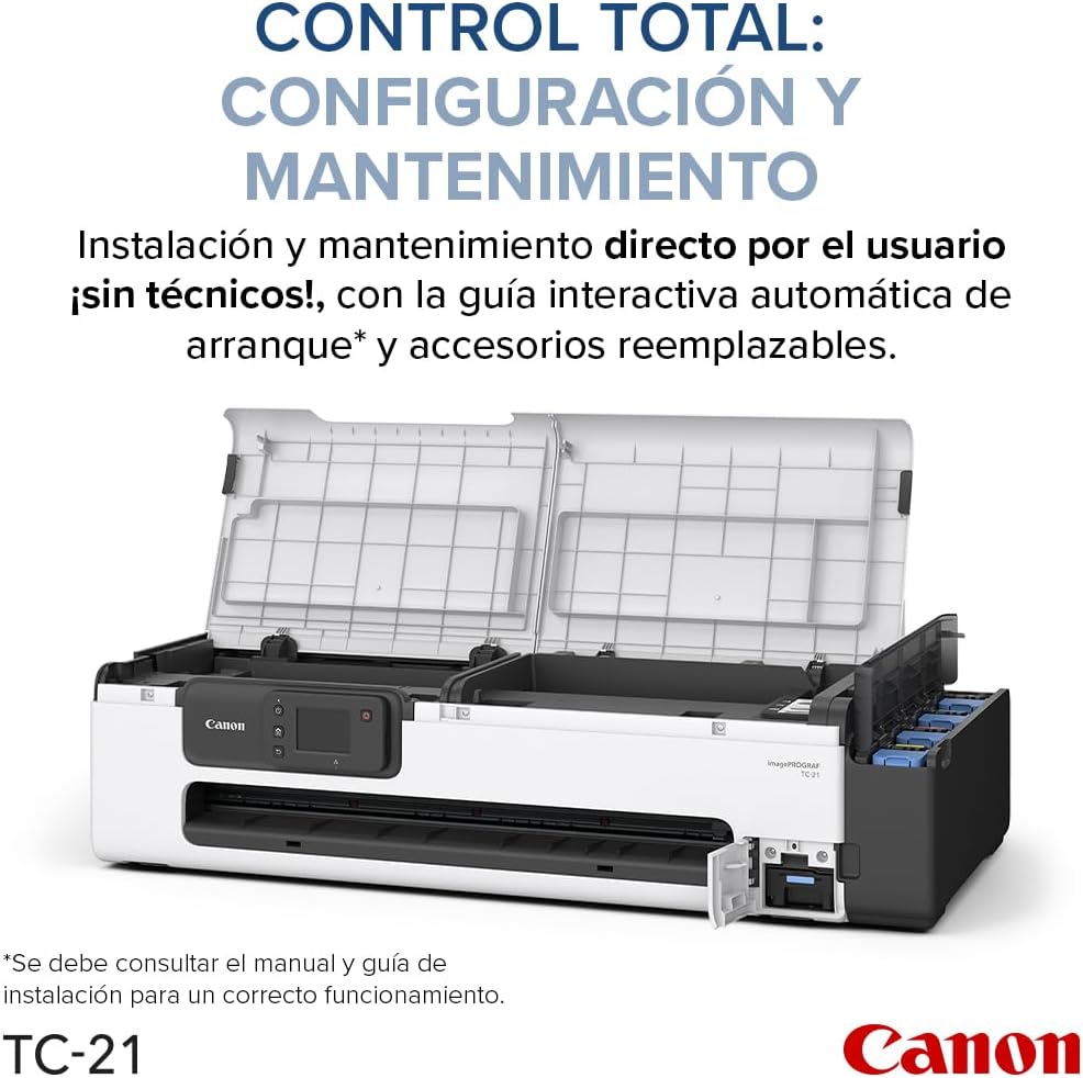 Canon imagePROGRAF TC-21 24" - Large Format Printer, Poster & Plotter Printer, Automatic Roll & Cut Sheet Paper Feeder, Includes 280 ml of Ink, White.