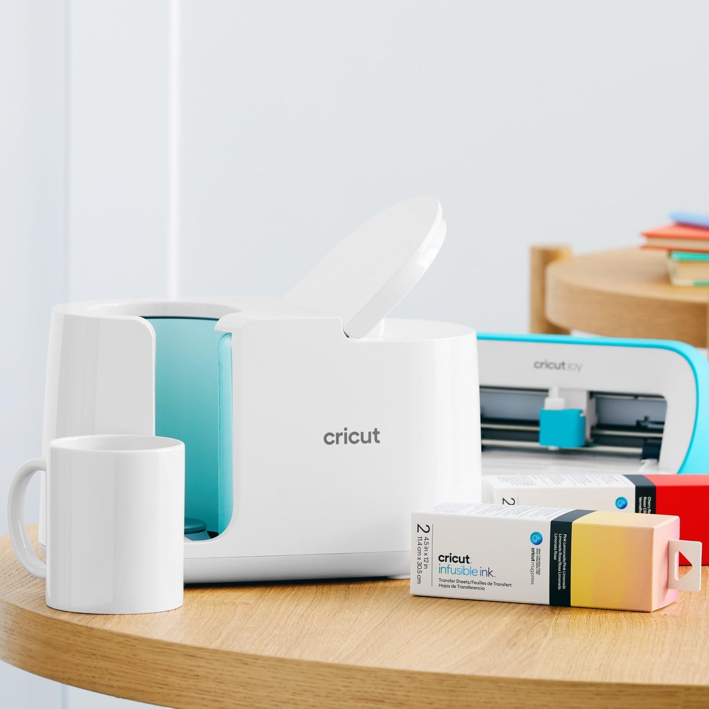 Cricut Beveled Blank, Ceramic-Coated, Dishwasher & Microwave Safe Mug to Decorate, Mug Press & Infusible Ink Compatible,12 Oz Sublimation, Ideal for Crafts and Printing, 6 Count, White.