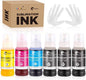Hiipoo 600ML Sublimation Ink for ET-8500 ET-8550 Wide-Format Supertank Printers Heat Press Transfer on T-Shirt Tumblers (6x100ML, BK PB C M Y GY).