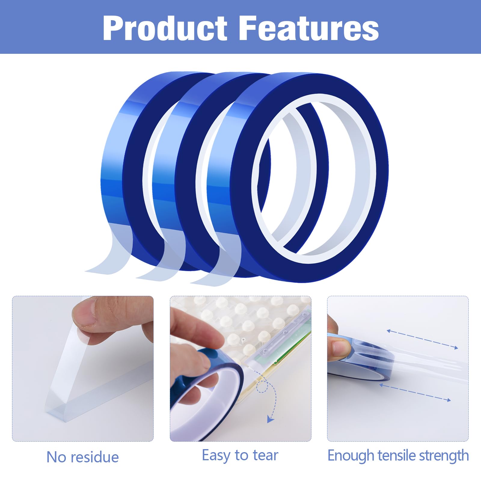 Heat Tape for Sublimation, 10 Rolls Sublimation Heat Resistant Tape, 10mm × 30m (98ft) Heat Transfer Tape Sublimation Heat Tape for Press Electronic Soldering Insulation, No Residue.
