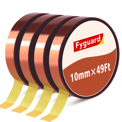 6 Rolls Heat Resistant Tape, 10mm x 49Ft (15m) High Temperature Resistant Transfer Tape for Heat Press Sublimation Welding Electronic Equipment Printing, No Residue.